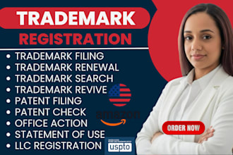 do trademark filing, patent filing, office action, trademark renewal, sou filing