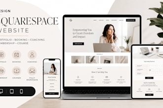 design squarespace portfolio booking online coaching membership course website