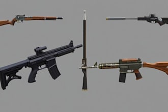 create professional 3d weapon and gun models for games