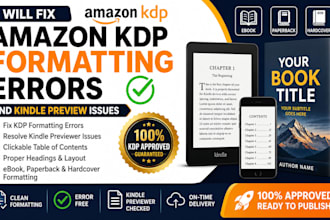 fix amazon KDP formatting errors and kindle preview issues