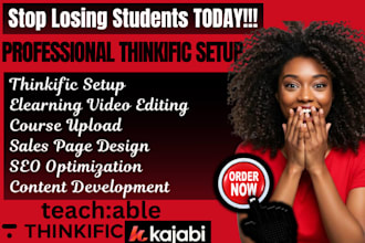 setup online thinkific course upload elearning videos editing for engagement
