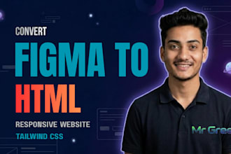 convert figma to responsive html tailwind css website