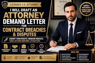 draft an attorney demand letter for contract breaches and disputes