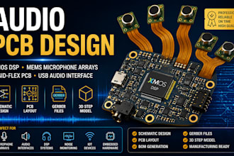 design rigid flex pcb, xmos dsp audio interface, mems microphone array hardware