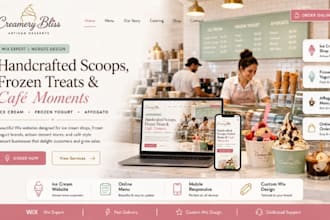 design wix ice cream website frozen yogurt shop artisan handcrafted affogat site