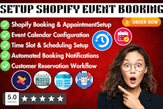 setup shopify event booking via ointo bookx cowlender apntly tipo meety easy
