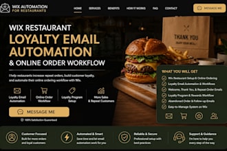 setup wix restaurant loyalty email automation and online order workflow