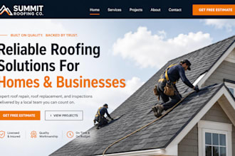 design wix roofing website construction contractor service website hvac website