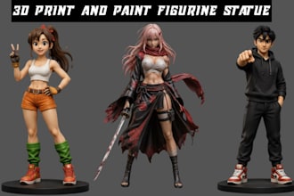 3d print and paint custom anime figurines resin statues miniatures and busts