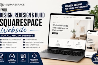 redesign squarespace website, build squarespace website for all kind of business
