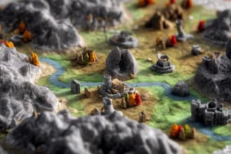 design a custom 3d isometric map or realistic map illustration