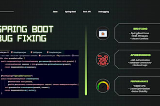 fix bugs in java spring boot applications