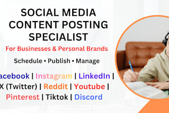 social media manager, content calendar, scheduling, posting