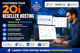 customize your 20i hosting reseller account with whmcs or hostshops