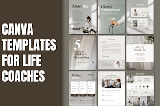 design canva templates, printable planner, lead magnet for life coach