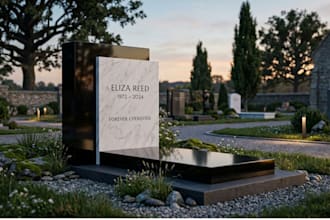 create high quality 3d memorial grave and tombstone renderings