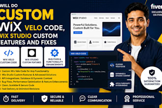 do custom wix velo code, wix studio custom features and fixes