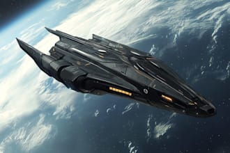create a sci fi spaceship design