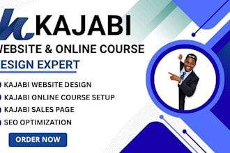 design kajabi website, kajabi sales page, landing page and online course