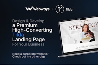 design and build a premium high converting tilda landing page