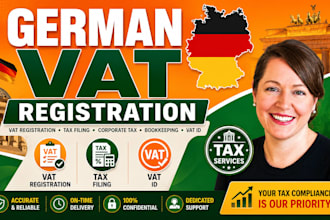 handle german tax return, vat filing, corporate tax and bookkeeping, vat id