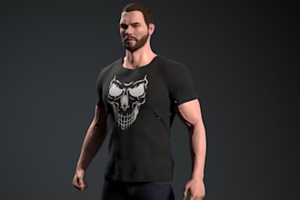 create a realistic 3d game ready character model for unreal engine and unity