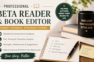 beta read your book and provide detailed feedback