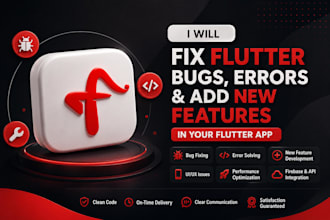 fix flutter bugs, flutter errors, and new features in your hybrid flutter app