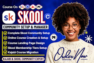 setup skool online community, skool course creation, skool community manager