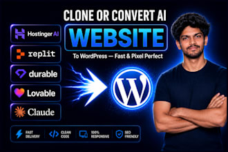 convert lovable, claude, hostinger ai to wordpress website with elementor pro