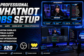design and set up your whatnot obs stream with overlays, alerts, and camera