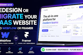 redesign or migrate your saas website into webflow or framer with modern UI UX