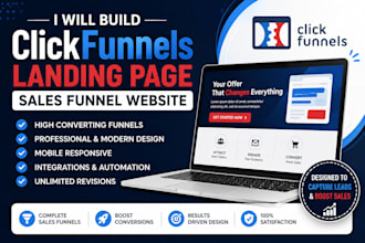 build clickfunnels landing page, sales funnel website in click funnel