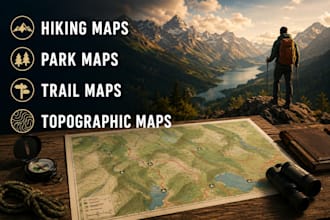 design custom hiking maps park map trail maps and topographic maps