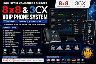setup, migrate and troubleshoot 8x8 and 3cx voip phone system