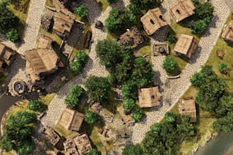 draw a high quality 3d map illustration or game level design