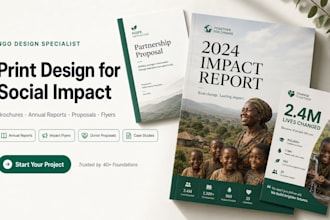 design ngo brochure, annual report proposal, flyer and nonprofit marketing
