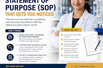 edit or proofread your sop for daad,erasmus or chemistry master,phd scholarship