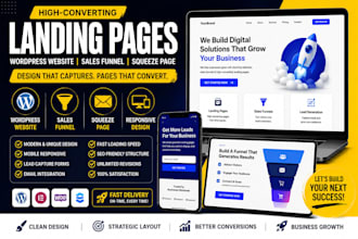 build landing page, wordpress website salesfunnel for your website design