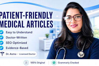 write patient education and medical articles as a doctor
