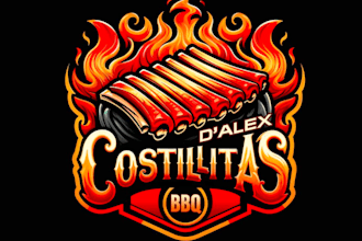 make amazing turkey BBQ food logo with catering business
