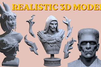 sculpt realistic 3d bust up 3d head 3d table miniature 3d face printable figure