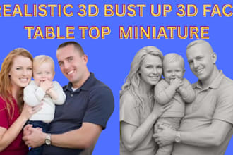 sculpt realistic 3d bust up 3d head 3d table miniature 3d face printable figure