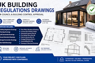 do uk building regulations drawings for council and building control approval