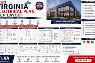 design virginia electrical plan mep layout fire alarm drawing and hvac drafting