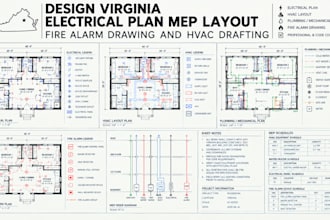 design virginia electrical plan mep layout fire alarm drawing and hvac drafting
