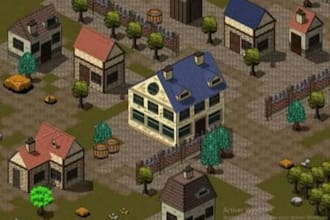 isometric pixel game art retro pixel game asset   tileset art sprite environment