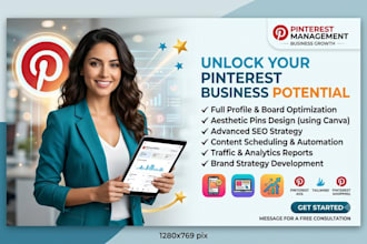 your pinterest business manager and design viral canva pins