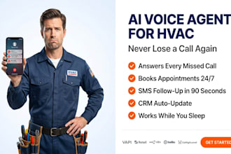build an ai voice agent, missed call recovery system for hvac and home service