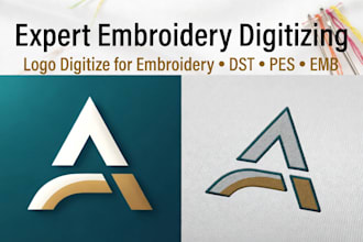 do embroidery digitizing, logo digitize image for embroidery in dst, pes, emb